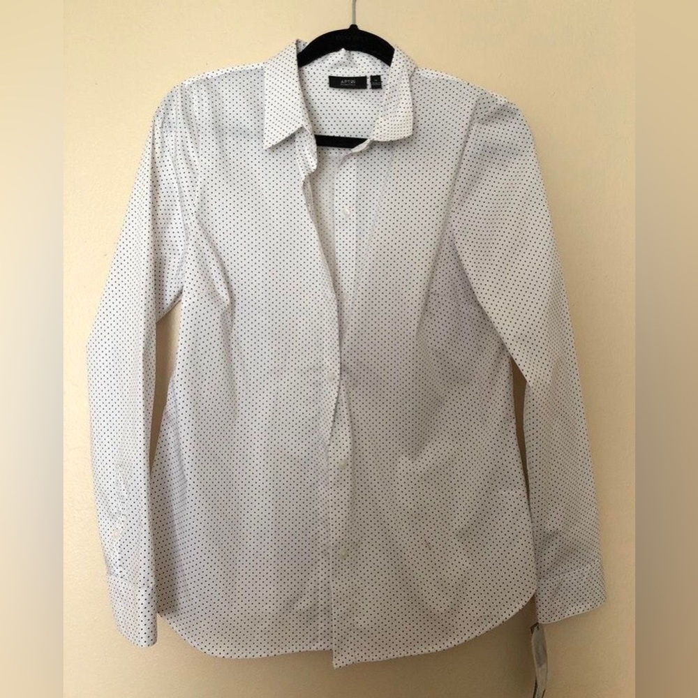 Black and white polkadot dress shirt